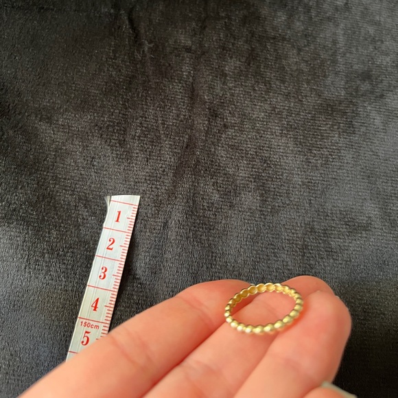 Beaded 10k Gold Stackable Ring - Picture 4 of 12